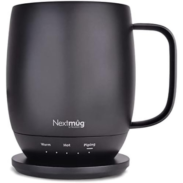 Nextmug - Temperature-Controlled, Self-Heating Coffee Mug (Black - 14 oz.)